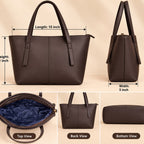 Structured tote handbag with matching pouch