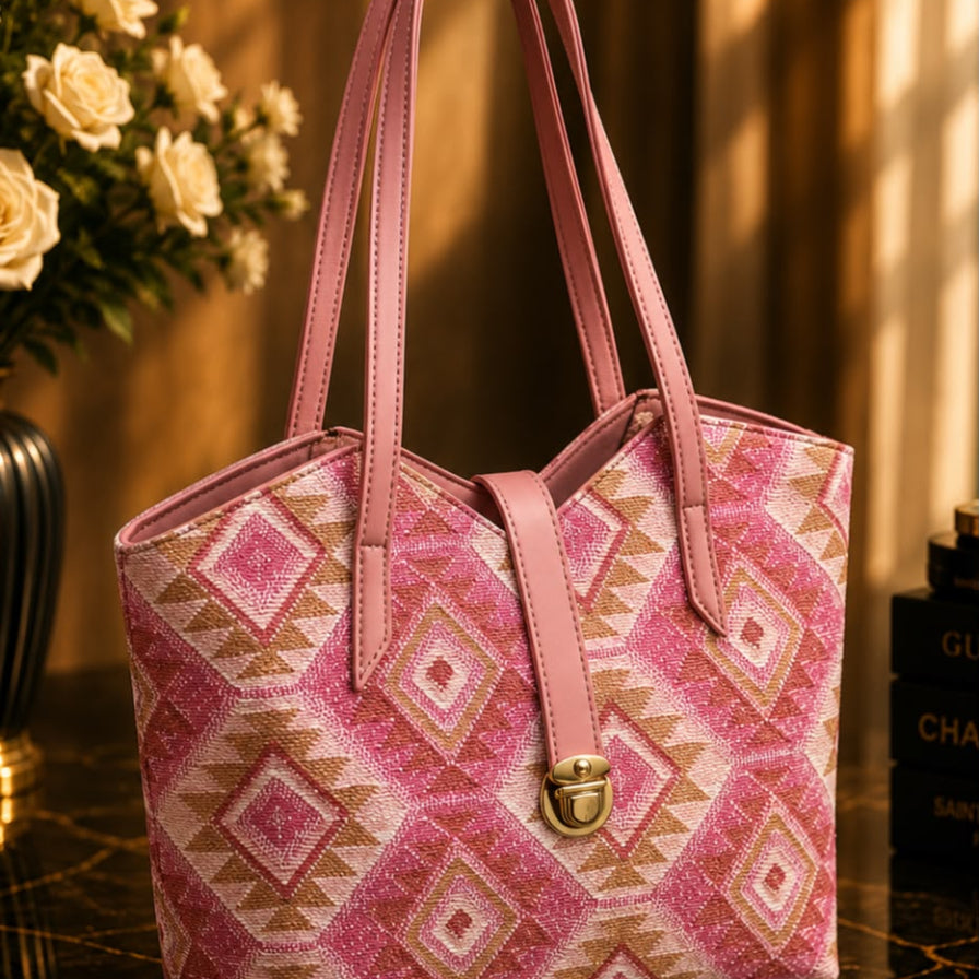 Stylish Casual Shoulder Purse with Woven Design