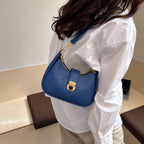 Stylish hobo shoulder bag with front lock detail