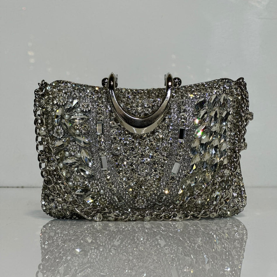 Stylish metallic party handbag for weddings and special occasions