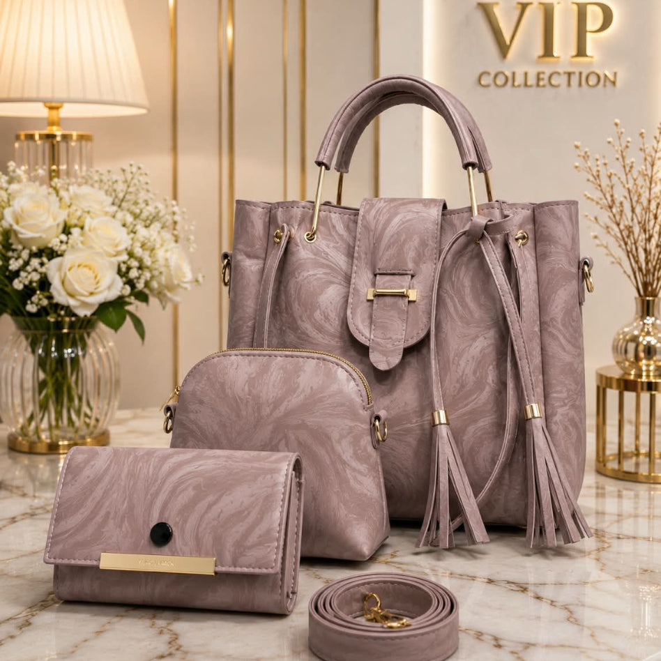 Stylish three-piece handbag collection for women