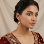 Textured heart dangle earrings for wedding and party wear