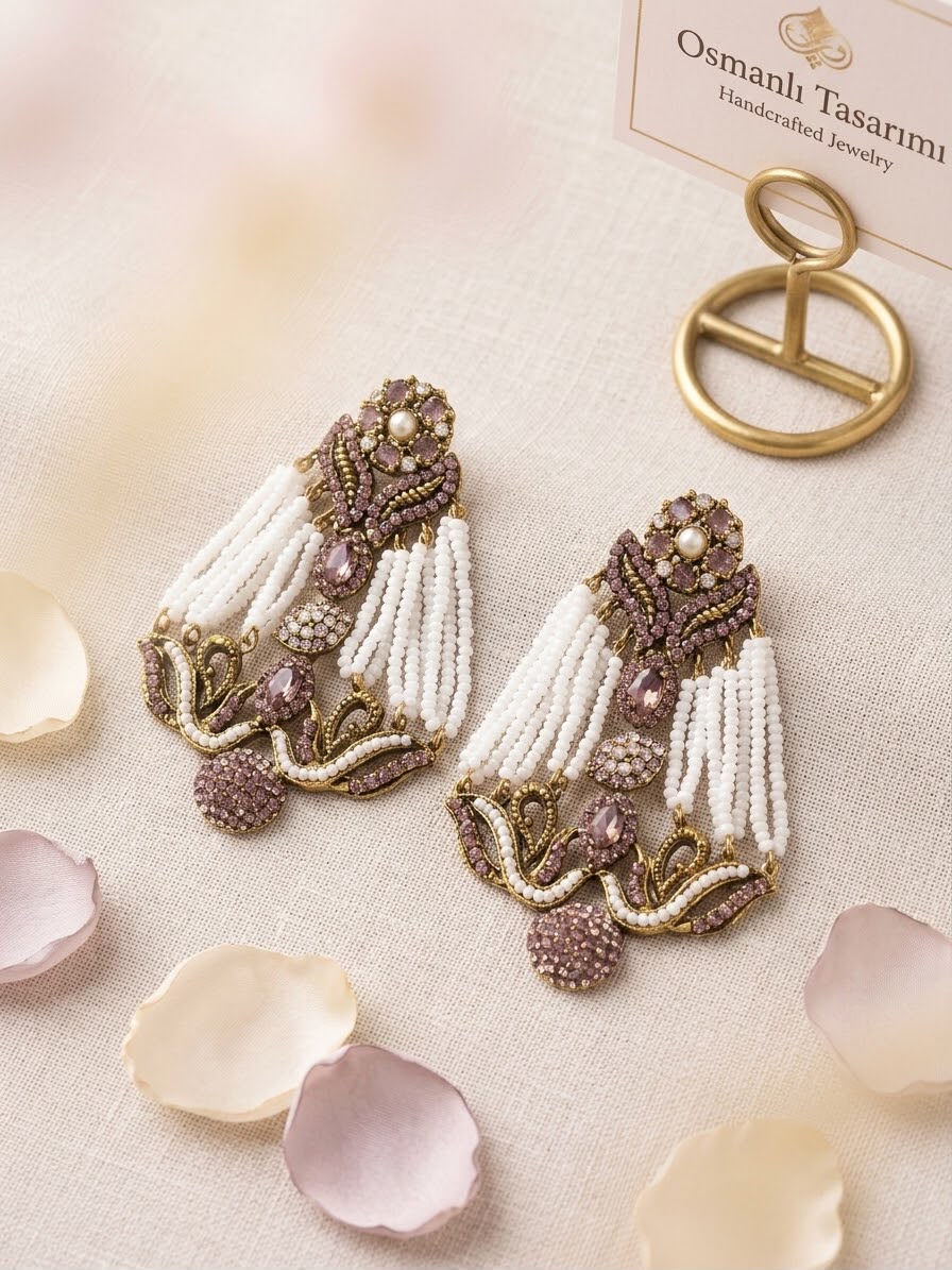 Traditional Antique Gold & Pearl Statement Earrings for Women | Rivaalane