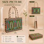 Luxury Ethnic Block Print Tote Bag for Women – Large Fabric Shoulder Bag