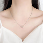 Dainty Puffy Heart Pendant Necklace with Beaded Chain Detail | Rivaalane