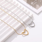 Dainty Puffy Heart Pendant Necklace with Beaded Chain Detail | Rivaalane