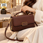 Women's crossbody bag with quilted flap design