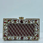 Women's formal clutch with sparkling floral crystal border