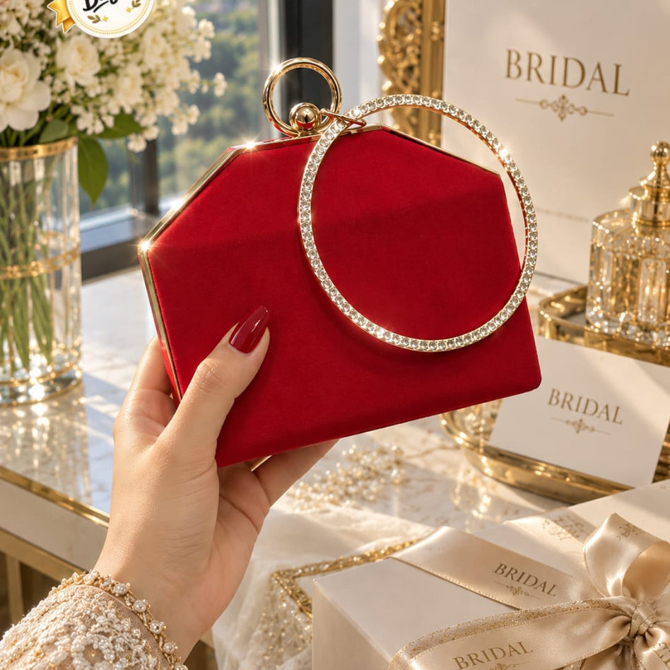 Women's hard case evening clutch for weddings and parties