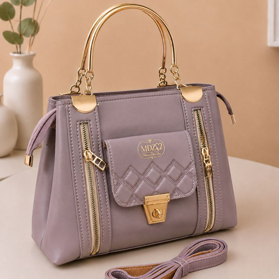 Women's structured shoulder bag with detachable strap