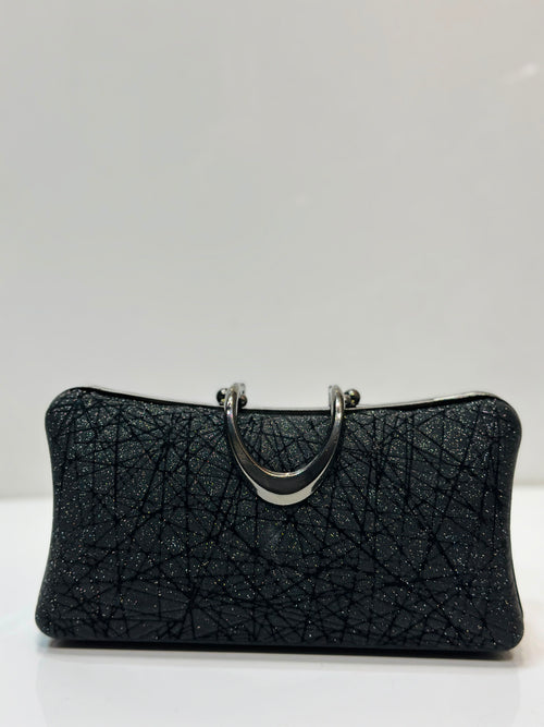 Glittery hard case clutch bag for women for weddings and evening parties