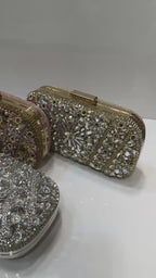 Luxury embellished evening clutch with floral pattern