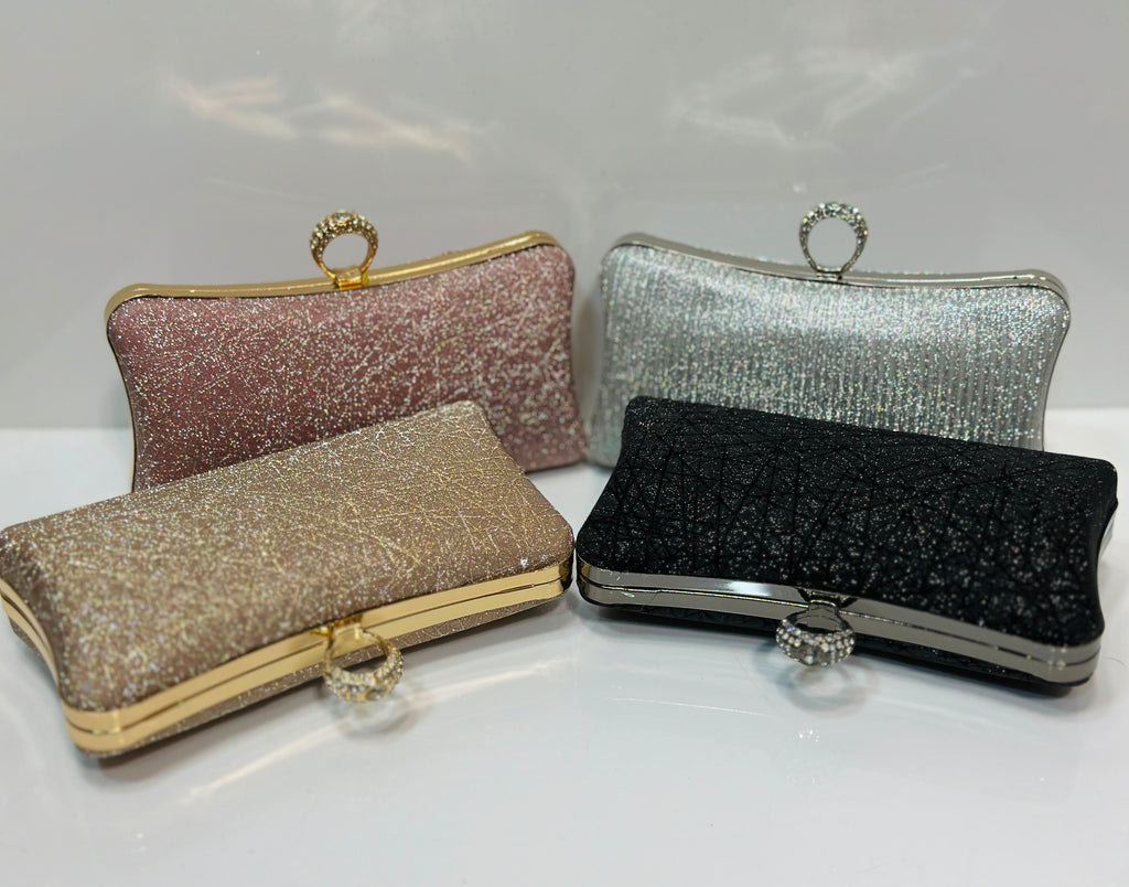 uxury shimmer textured clutch bag for women