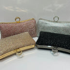 uxury shimmer textured clutch bag for women